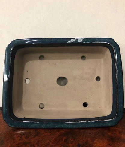 Shinshu Outer Rim Rectangular Open Mouth Japanese Bonsai Pot