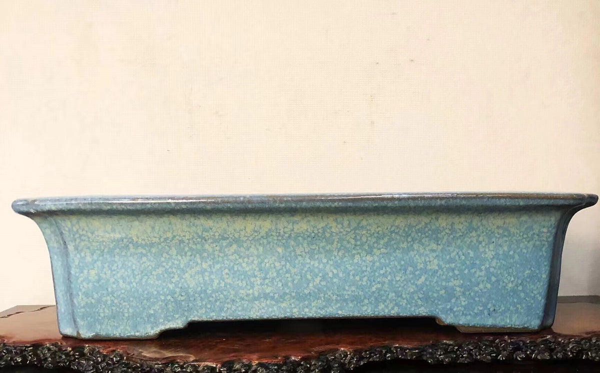 Shinshu Outer Rim Rectangular Open Mouth Japanese Bonsai Pot