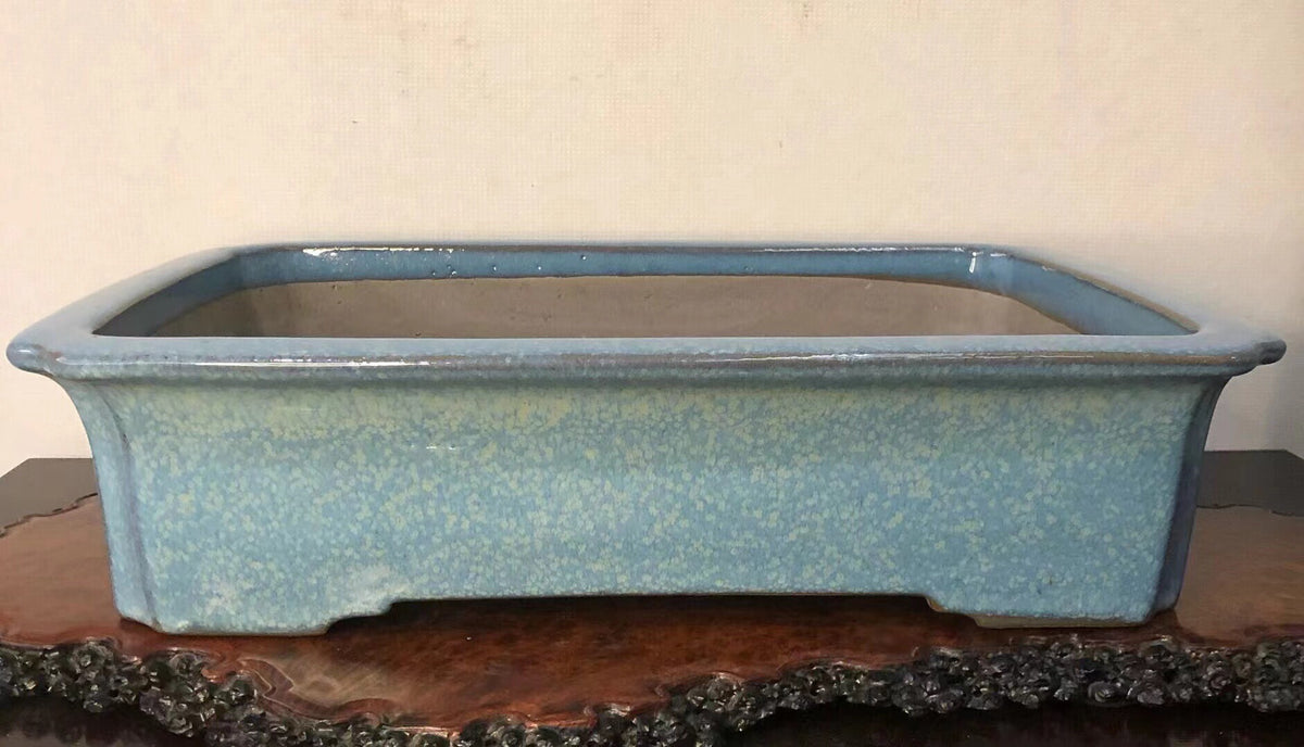 Shinshu Outer Rim Rectangular Open Mouth Japanese Bonsai Pot