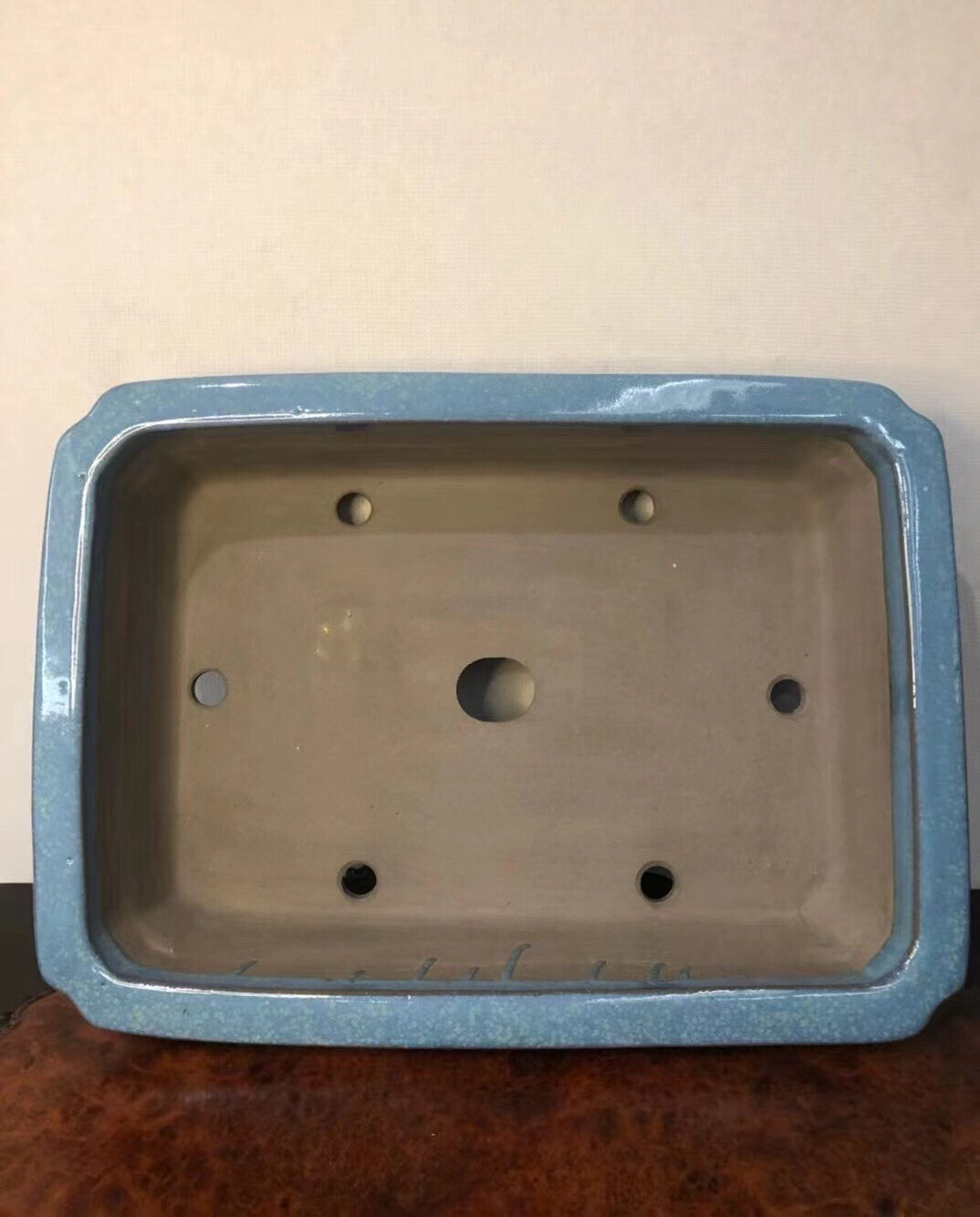 Shinshu Outer Rim Rectangular Open Mouth Japanese Bonsai Pot