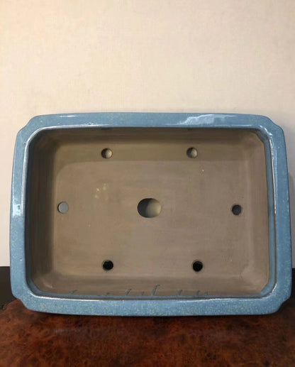 Shinshu Outer Rim Rectangular Open Mouth Japanese Bonsai Pot