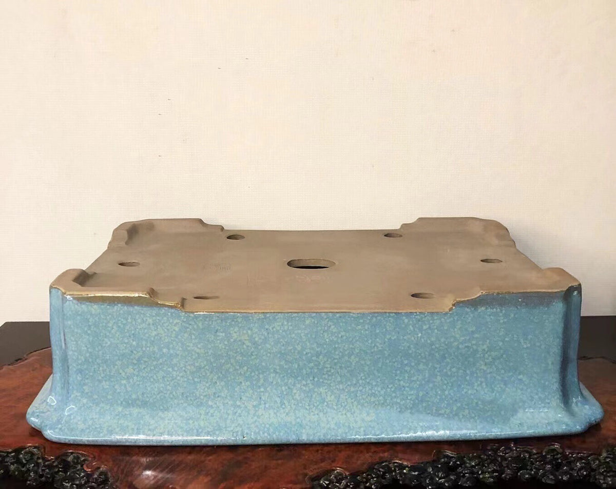 Shinshu Outer Rim Rectangular Open Mouth Japanese Bonsai Pot