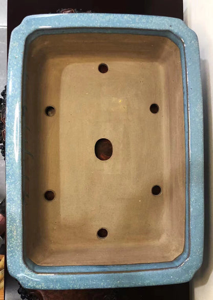 Shinshu Outer Rim Rectangular Open Mouth Japanese Bonsai Pot