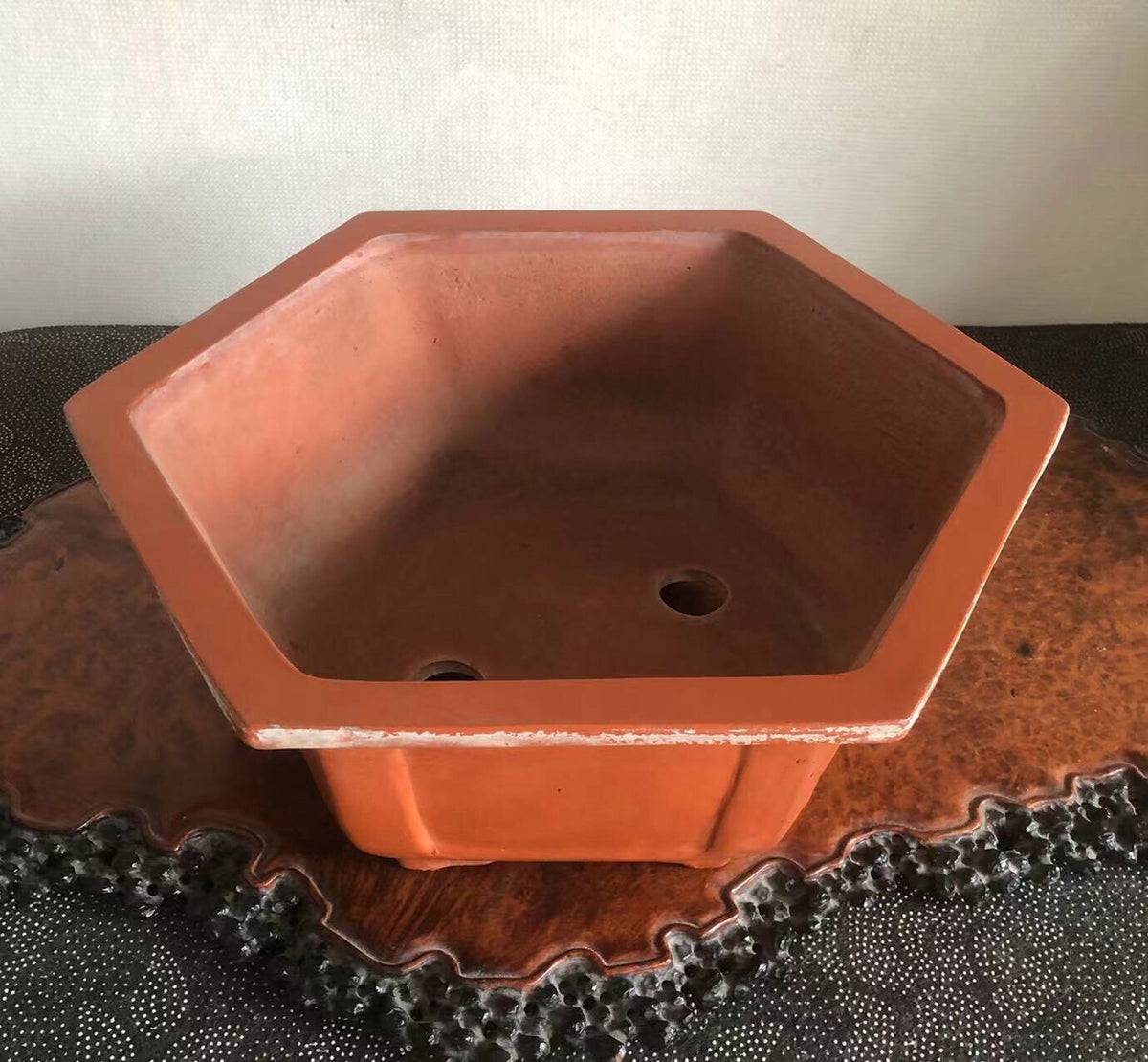 Hexagonal Japanese Returned Antique Pot