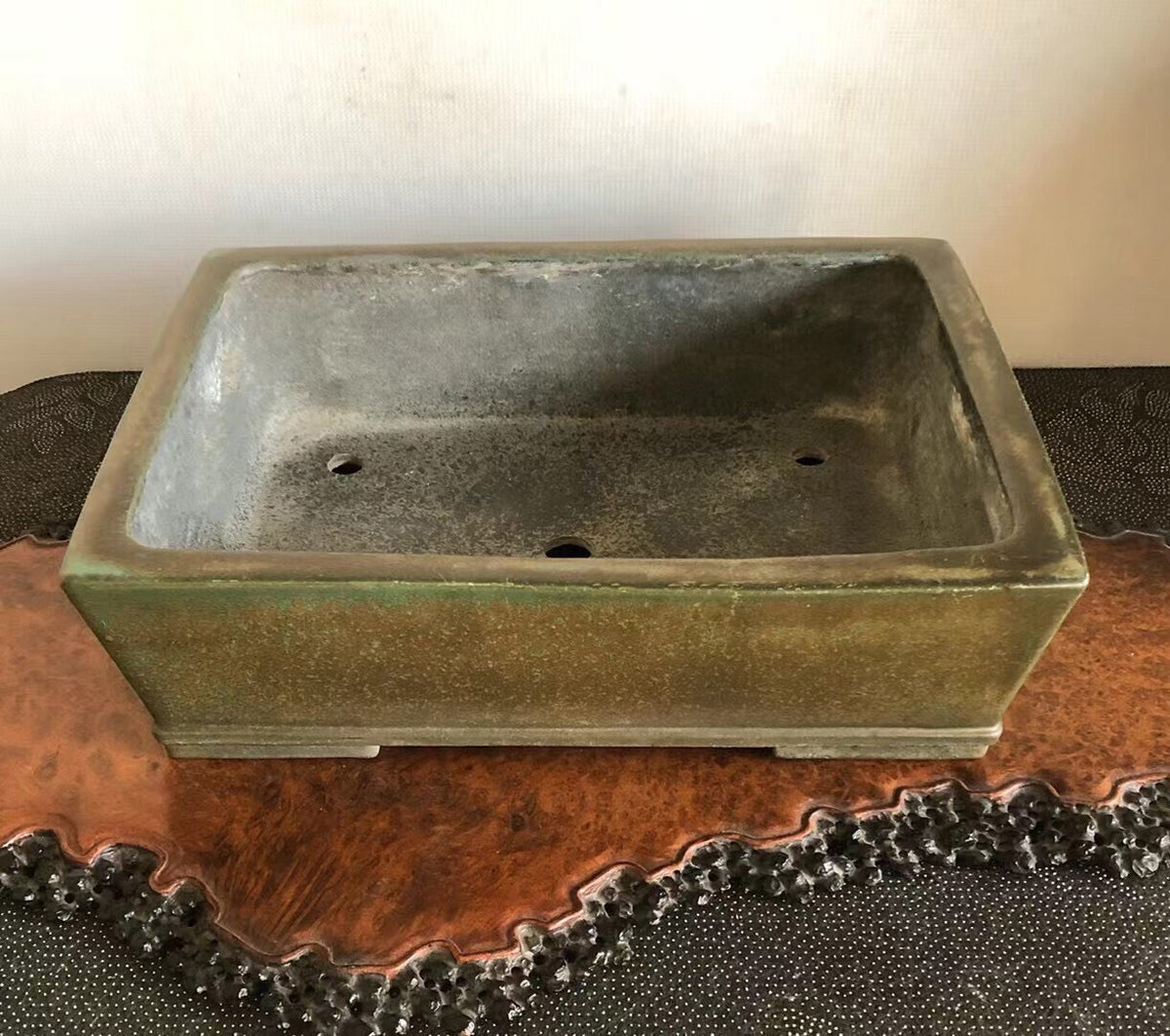 Ruri-Green Glaze, Japanese Name Pot by Koyo