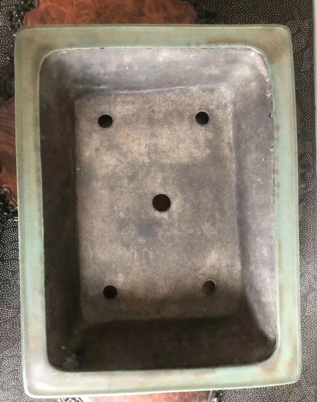 Ruri-Green Glaze, Japanese Name Pot by Koyo