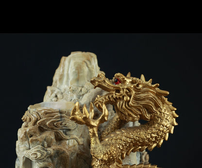 Japanese Returned Dragon-Carved Stone Japanese Returned Stone Carving