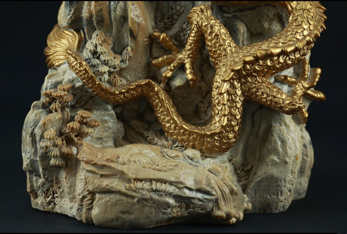 Japanese Returned Dragon-Carved Stone Japanese Returned Stone Carving