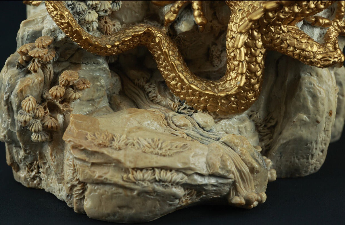 Japanese Returned Dragon-Carved Stone Japanese Returned Stone Carving