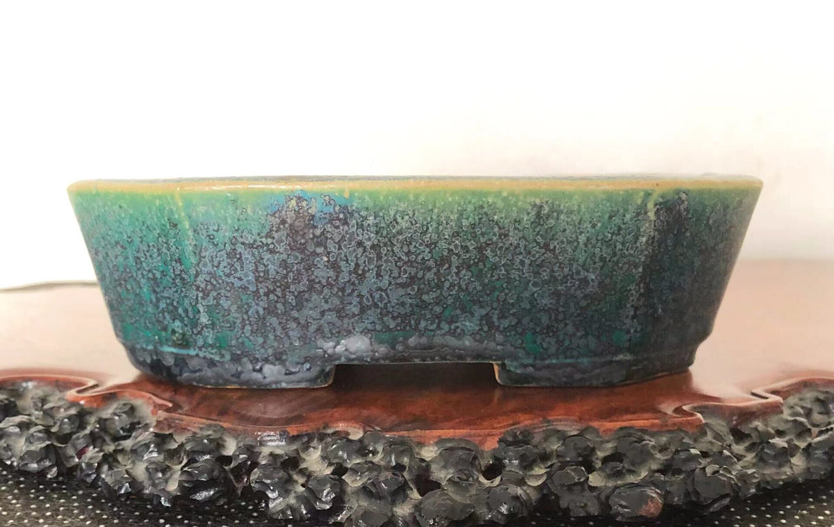 Ruri-Green Glaze, Japanese Name Pot by Koyo