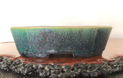 Ruri-Green Glaze, Japanese Name Pot by Koyo