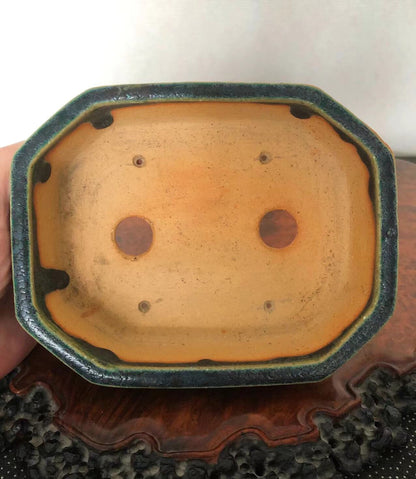 Ruri-Green Glaze, Japanese Name Pot by Koyo