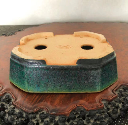 Ruri-Green Glaze, Japanese Name Pot by Koyo
