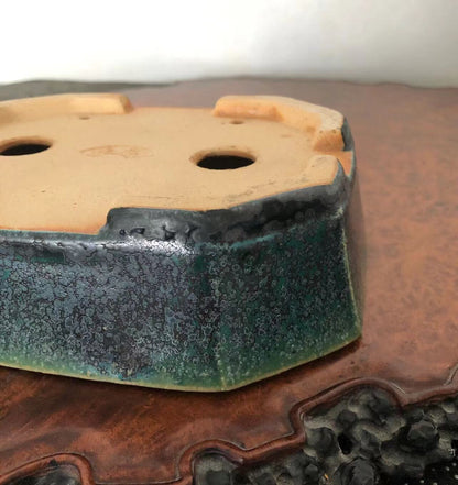 Ruri-Green Glaze, Japanese Name Pot by Koyo