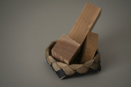 Japanese walnut bark woven box M