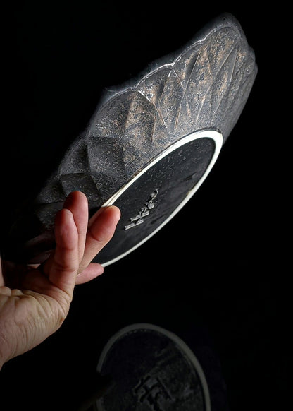 Shota Miyashita cushion plate, black gleaming colour