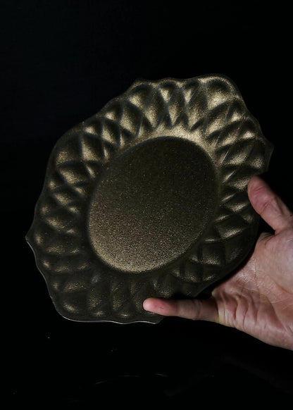 Shota Miyashita cushion plate, black gleaming colour