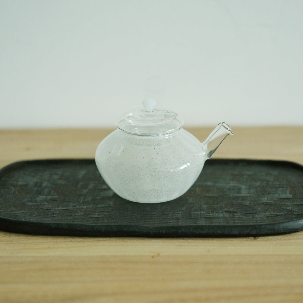 Emuni powder snow heat-resistant glass pot / side-handled pot / teapot