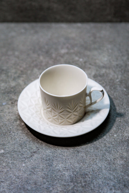 Shota Miyashita kiriko white porcelain cup and saucer