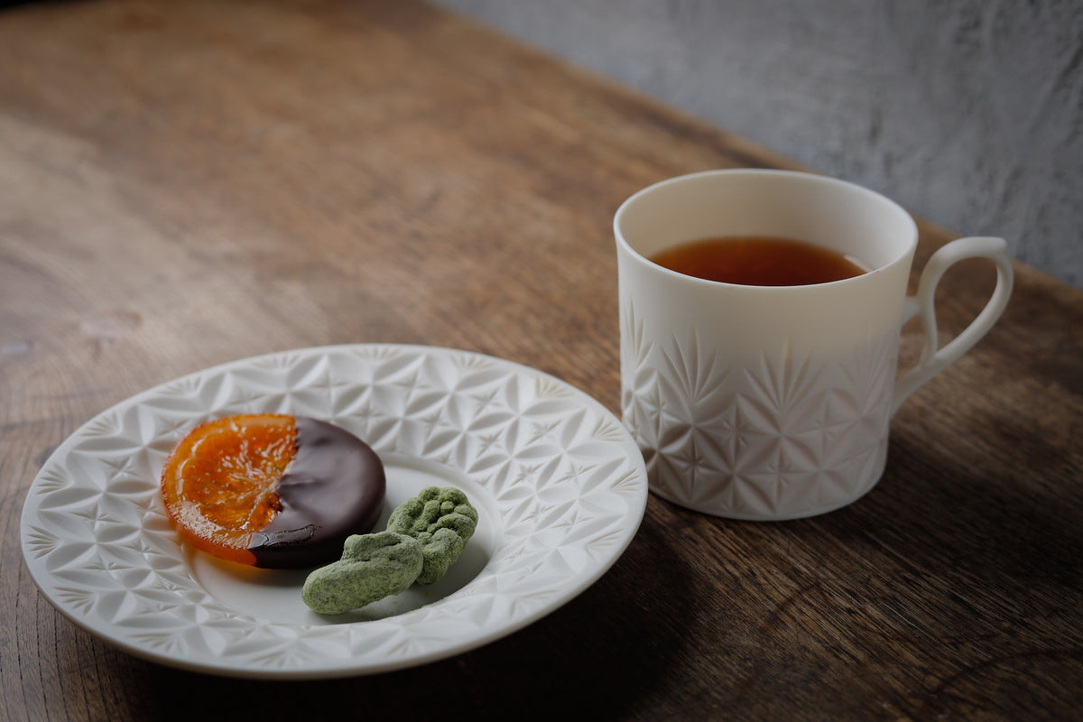 Shota Miyashita kiriko white porcelain cup and saucer