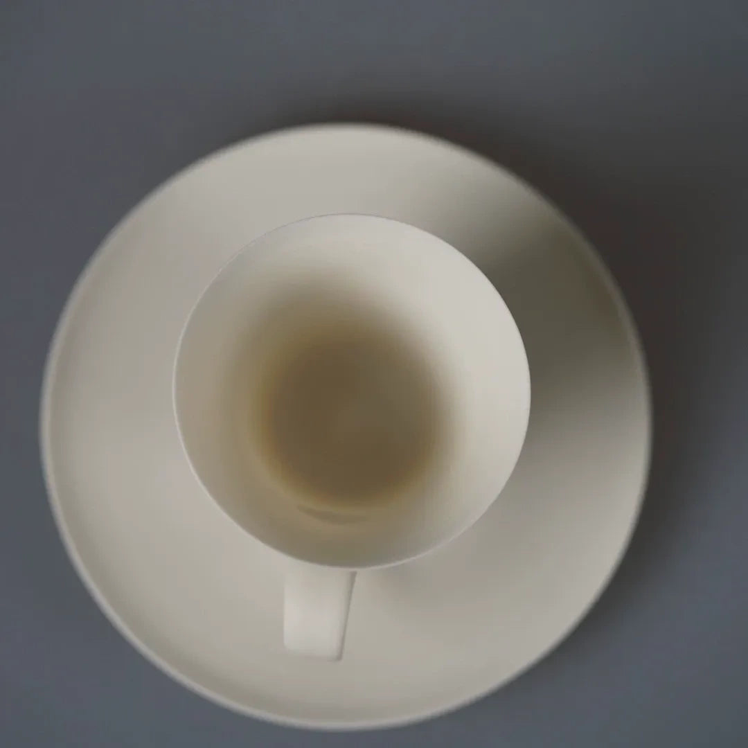 Japanese ceramic artist Tomohiro Uchida handmade white porcelain tea cup set